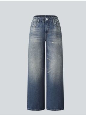 New Halara Mid Rise French Terry denim print Wide Leg sweatpants medium